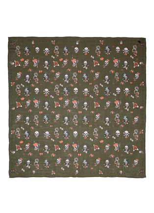 首图 - 点击放大 - ALEXANDER MCQUEEN - 骷髅头心形桑蚕丝围巾