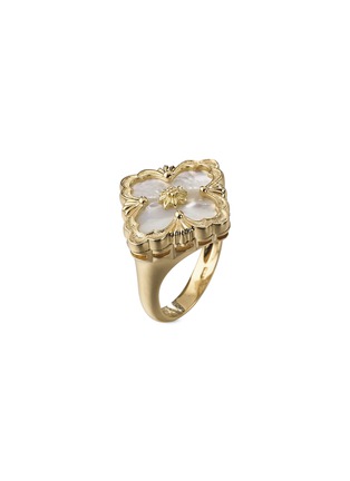首图 –点击放大 - BUCCELLATI - Opera Color珍珠母贝及18k金花卉造型戒指
