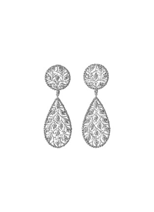 首图 –点击放大 - BUCCELLATI - Ramage钻石花叶镂空18k白金吊坠耳环