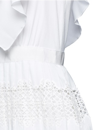 细节 - 点击放大 - SELF-PORTRAIT - 深V领荷叶边层叠连衣裙