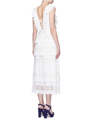 背面 - 点击放大 - SELF-PORTRAIT - 深V领荷叶边层叠连衣裙