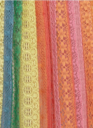 细节 - 点击放大 - VALENTINO GARAVANI - 彩色条纹百褶蕾丝半身裙