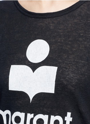 细节 - 点击放大 - ISABEL MARANT ÉTOILE - KOLDI品牌标志亚麻T恤