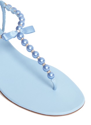 细节 - 点击放大 - RENÉ CAOVILLA - 珍珠夹脚平底凉鞋