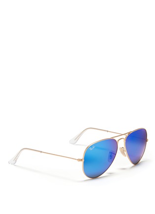 模特示范图 - 点击放大 - RAY-BAN - 'Aviator Large Metal' mirror sunglasses