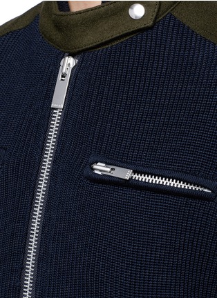 细节 - 点击放大 - SACAI - 双层效果羊毛针织夹克
