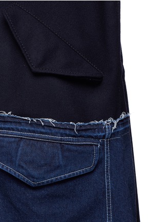 细节 - 点击放大 - SACAI - 丹宁拼接连帽大衣