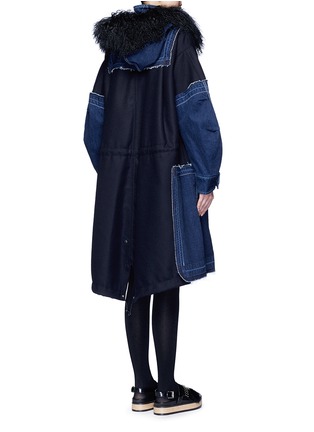 背面 - 点击放大 - SACAI - 丹宁拼接连帽大衣