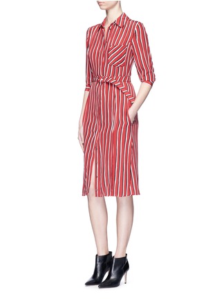 模特示范图 - 点击放大 - ALTUZARRA - MARIAN系带条纹衬衫裙