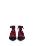 模特儿示范图 - 点击放大 - PEDDER RED - 孔钉系带混色麂皮平底鞋