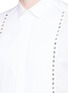 细节 - 点击放大 - VALENTINO GARAVANI - 条纹拼贴铆钉纯棉衬衫