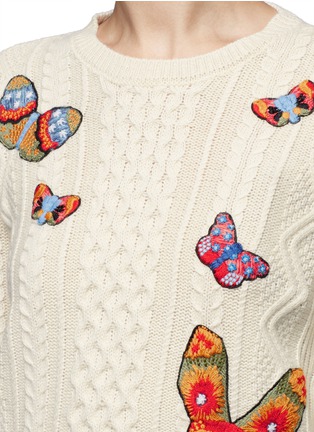 细节 - 点击放大 - VALENTINO GARAVANI - 蝴蝶刺绣拼贴装饰针织衫