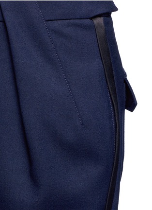 细节 - 点击放大 - BALENCIAGA - 缎面条带装饰混羊毛八分裤