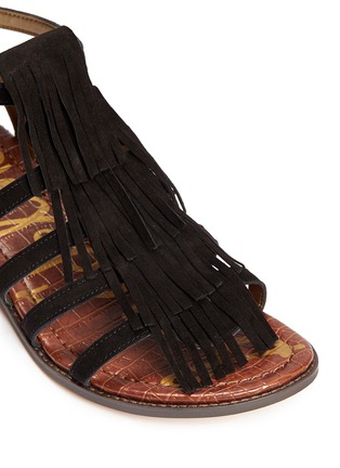 细节 - 点击放大 - SAM EDELMAN - 多重搭带流苏麂皮凉鞋