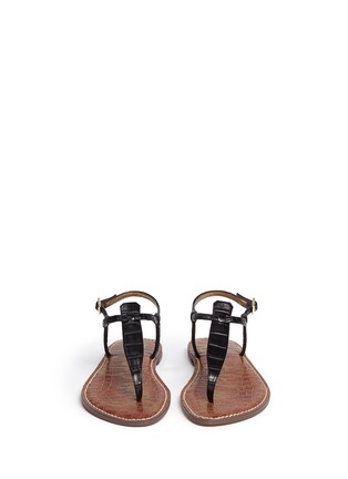 正面 -点击放大 - SAM EDELMAN - Gigi鳄鱼纹皮T字搭带凉鞋