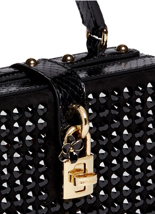 细节 - 点击放大 - DOLCE & GABBANA - MISS DOLCE迷你水晶箱形蛇皮手提包