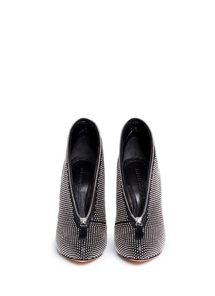 正面 -点击放大 - ALEXANDER MCQUEEN - 铆钉真皮高跟踝靴