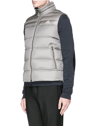 正面 - 点击放大 - MONCLER - 亮面拼接无袖羽绒服