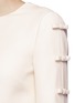 细节 - 点击放大 - VALENTINO GARAVANI - 蝴蝶结装饰单色羊毛混丝绉绸连衣裙