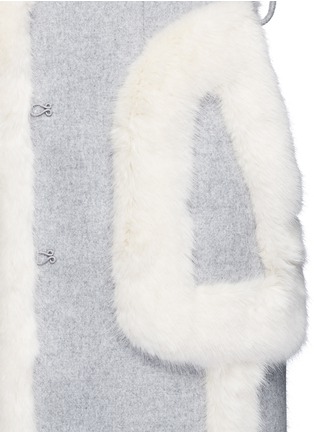 细节 - 点击放大 - STELLA MCCARTNEY - 毛饰混羊毛束腰大衣