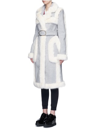正面 - 点击放大 - STELLA MCCARTNEY - 毛饰混羊毛束腰大衣