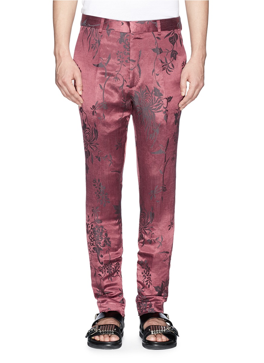 HAIDER ACKERMANN | Floral jacquard linen-silk pants | 男士| Lane