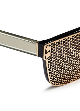 细节 - 点击放大 - HAZE COLLECTION - 'Shield' cutout overlay sunglasses