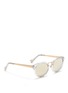 模特儿示范图 - 点击放大 - HAZE COLLECTION - 'Edge' contrast temple mirror sunglasses