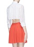 背面 - 点击放大 - ALAÏA - Broderie anglaise drawstring hem cropped shirt