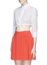 正面 -点击放大 - ALAÏA - Broderie anglaise drawstring hem cropped shirt