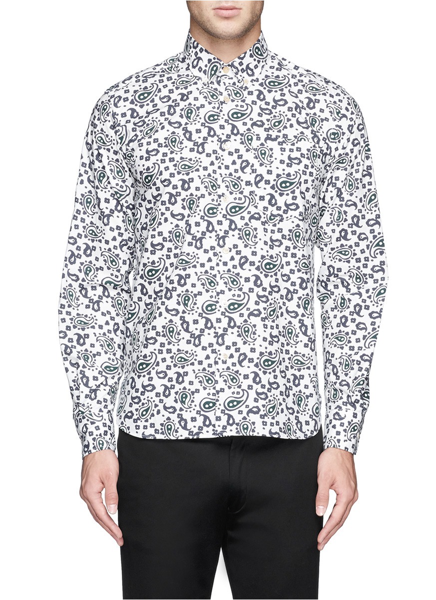 佩斯利花纹纯棉衬衫