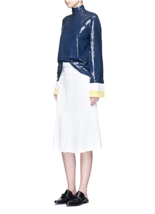 模特示范图 - 点击放大 - EMILIO PUCCI - 拼色袖口亮片上衣