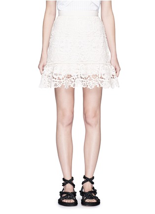 首图 - 点击放大 - SELF-PORTRAIT - 花卉镂空荷叶边半身裙