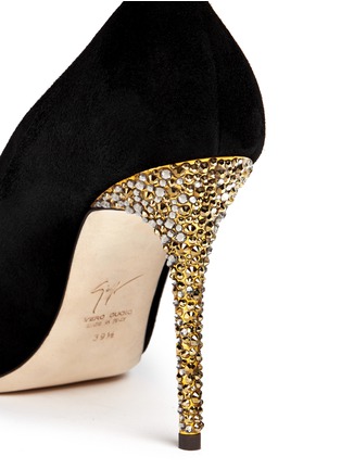 细节 - 点击放大 - 73426 - 麂皮尖头仿水晶高跟鞋