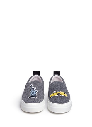 正面 -点击放大 - JOSHUA SANDERS - 汽车和自由女神像拼贴绒面厚底便鞋