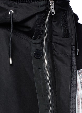 细节 - 点击放大 - GIVENCHY - 星条旗及树枝拼贴装饰混棉大衣