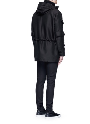 背面 - 点击放大 - GIVENCHY - 星条旗及树枝拼贴装饰混棉大衣