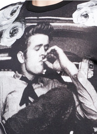 细节 - 点击放大 - DOLCE & GABBANA - 人像印花混丝T恤