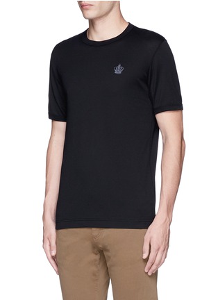 正面 -点击放大 - DOLCE & GABBANA - 皇冠刺绣圆领纯棉T恤