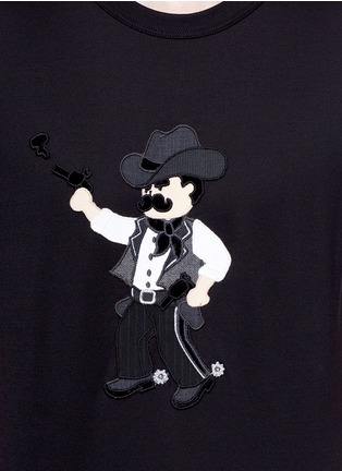 细节 - 点击放大 - DOLCE & GABBANA - 黑手党造型拼贴纯棉T恤