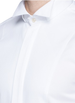 细节 - 点击放大 - LARDINI - 单色纯棉礼服衬衫