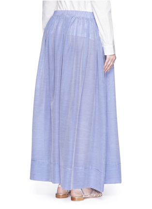 背面 - 点击放大 - LILA EUGENIE - 条纹钩花褶裥半身裙