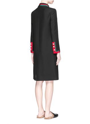 背面 - 点击放大 - GUCCI - 罗纹丝带饰边绉绸大衣