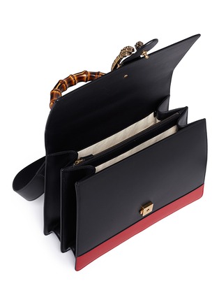 细节 - 点击放大 - GUCCI - DIONYSUS拼色条纹真皮竹柄手提包