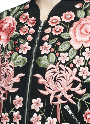 细节 - 点击放大 - NEEDLE & THREAD - 珠饰玫瑰花刺绣棒球夹克