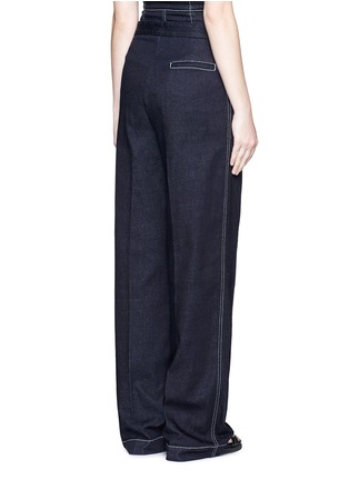 背面 - 点击放大 - STELLA MCCARTNEY - 拼色车缝线阔腿长裤