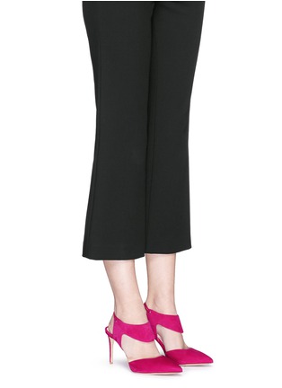 模特示范图 - 点击放大 - NICHOLAS KIRKWOOD - 镂空尖头系带高跟鞋