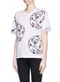正面 -点击放大 - ALEXANDER MCQUEEN - Blossom embroidery organza sleeve T-shirt