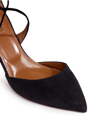 细节 - 点击放大 - AQUAZZURA - MATILDE系带绒面皮高跟鞋