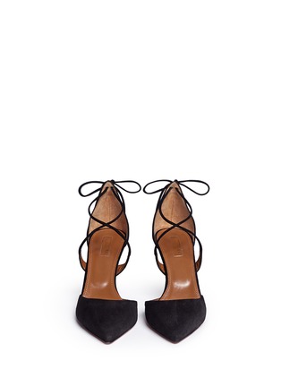 正面 - 点击放大 - AQUAZZURA - MATILDE系带绒面皮高跟鞋